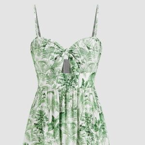 Green and White Floral Maxi Dress